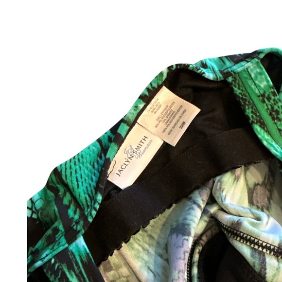 Jaclyn Smith Teal and Black One-Piece Swimsuit - Picture 4 of 5